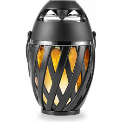 Outdoor Bluetooth Speaker, Bluetooth Speaker with Light, IP65 Waterproof, Wireless, LED Flame Ambient Light, Camping Patio Accessories, Father's Day Gift for Dad