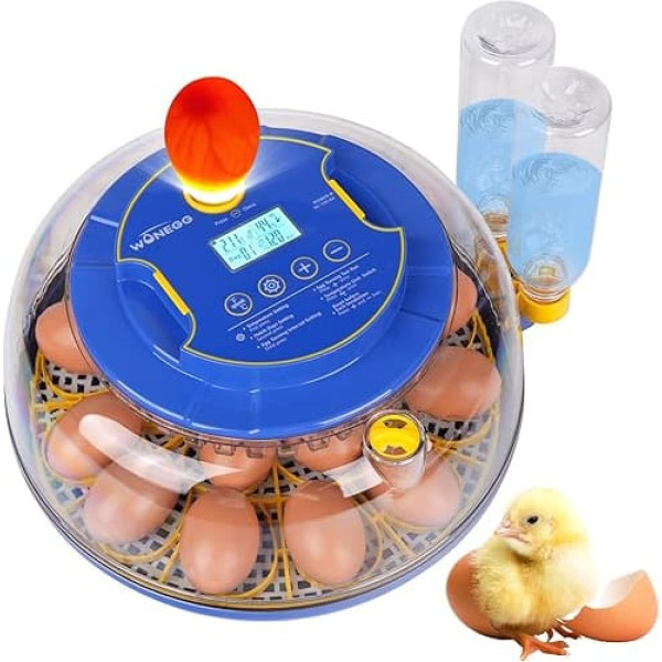 18 Egg Incubator, Incubators for Hatching Eggs, Intelligent Temperature Control, Egg Candler and Moisture Control, Incubator for Chicken Eggs, Ducks, Geese, Pigeons, Quails, Parrot Eggs