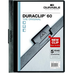 Durable Vinyl DURACLIP Report Cover, Letter, Holds up to 60 Pages, Clear/Black, 25 per Box (221401)