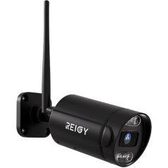 REIGY 8MP Outdoor WiFi Camera, 2160P Outdoor Surveillance Camera, Waterproof Colour Night Vision Two-Way Audio, NVR Compatible, Supports iOS/Android, Black