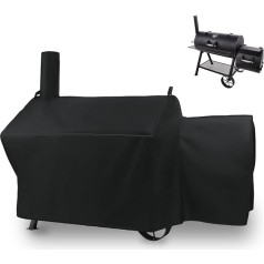 BBQ Cover for Oklahoma Joe's Longhorn Offset Smoker 70 Inch Heavy Duty Waterproof UV Resistant Offset Smoker Cover for Oklahoma Joe's 13201747-50 Outdoor Grill Cover