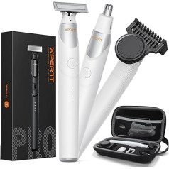 2025 Beard & Nose Hair Trimmer Kit [All-in-One], 12-in-1 Rotating Comb, Body Hair Trimmer for Men, USB-C Quick Charge, Painless, Waterproof Wet/Dry, Black (Pack of 1)
