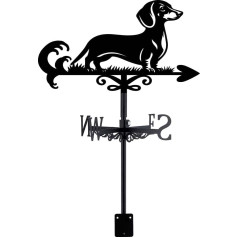 SUPERDANT Weathercock Dog Weather Vane Dachshund Weather Vane for Roof Mounting Animal Metal Weather Vane for Garden Dog Wind Direction Indicator for Farmhouse Yard Outdoor Farm Barn Decor