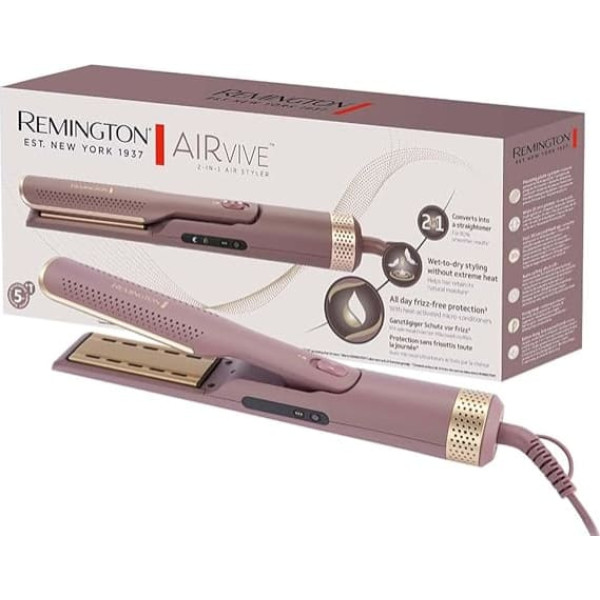 Remington AIRvive Airstyler [2-in-1 Straighteners: Wet & Dry Application] Ionic Air Technology for Smooth, Smooth & Wavy Styling Results (Anti-Frizz Microactive Ingredients, LED Display) AS8930