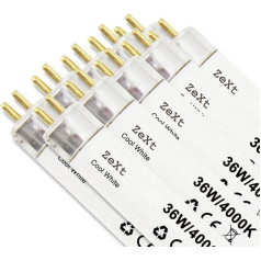 ZeXt Fluorescent Tube Light Bulbs 36 W 840 4000 K Neutral Neon Lamp 120 cm T8 Pack of 10