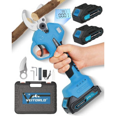 Professional 1200 W Cordless Loppers for Makita 18 V Battery, 40 mm Cutting Force, Brushless Motor, Electric Pruning Shears with Battery 2 x 2000 mAh, Ergonomic Handle, Gifts for Men Christmas