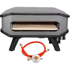 Cozze® 13 Inch Outdoor Gas Pizza Oven with Pizza Stone and Regulator, 5.0 kW 50 mbar - Perfect Pizzas in Just 2 Minutes