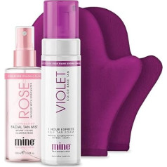 MineTan Bestseller Self-Tanning Set of 4 Items, Purple Self-Tan, Rose Face Tan, Self-Tanning and Self Tanning