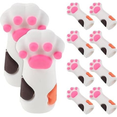 10 Stück süße Silikon-Schutzhüllen in Katzenpfotenform, Cartoon-Pinzettenabdeckungen für Nagelhautscheren und Maniküre-/Pediküre-Werkzeuge