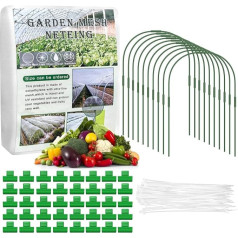 Gartennetz Insektennetz Insektenschutznetz 3 * 15M Pflanzenschutznetz Ultrafein Feinmaschig Schutz Gemüsenetz vor Insekten und Vögel mit Stützstab*10, Kabelbinder*50, Clip*40