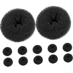 Anneome 12 Stück Teiliges Haar Donut Elastischer Kleiner Duttformer für Damen Bequemer Haarknoten Shaper Kompakt und Tragbar für Büro Reise Party und Alltag