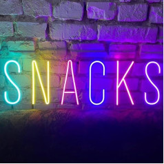 LED Sign Snack Neon Signs Food LED Lights Shop Wall Decor Popcorn Lamps Pizza Burger Tacos Decoration Light USB Brightness Adjustable