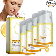 Straffende und straffende Halscreme，Sichtbar straffe schlaffe Haut mit Retinol, Kollagen und Hyaluronsäure, feuchtigkeitsspendende und nährende Straffungs，und Lifting-Halscreme für Tag (4STÜCKE)