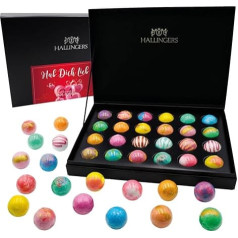 Hallingers Hab Dich Lieb - Für Verliebte zum Valentinstag 24er Bath Bombs Gift Set, Ready Packed (Set) - Easter Gifts Easter Basket Easter Eggs & Easter Decoration | Congratulations J