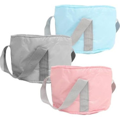 GLEAVI 3 x Foldable Foot Bath Folding Bucket Foot Bath Bag Foot Wash Basin Feet Soaking Bucket Foldable Water Container Tub Travel Camping Polyester