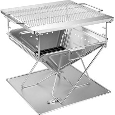 Campingmoon BBQ Grill Fire Pit Foldable Stainless Steel Extra Large MT-055
