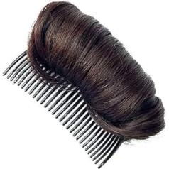 Hair Bun, Invisible False Hair Clip, Hair Base, Bump Fluffy Hair Pad Styling Insert Tool Raised Hair Pad Hair Accessories for Women Ladies Girls (Dark Brown)