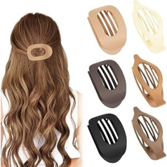 Flache Haarklammern, gebogenes Design, Haarklammern für dickes, dünnes Haar, groß, starker Halt, rutschfest, matt, Haarspangen für Damen und Mädchen, zum Liegen und Autofahren, 2 Stile, 6 Stück