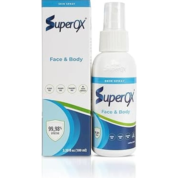 Superox Skin Spray - Minor Cuts, Scars, Tattoo and Piercing Aftercare, Natural and Non-Irritating 100ml