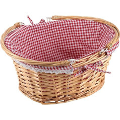Oval Wicker Basket Attractive Wicker Basket Woven Gift Basket Cheap Fruit Picnic Easter Candy Wedding Party Decoration Elegant Linen Fabric Lining Natural