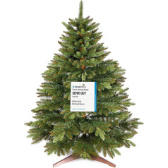 Pure Living Premium Artificial Christmas Tree 90 cm - Test Winner 10 Year Guarantee - Lifelike, Dense Branches, Artificial Christmas Tree with Wooden Stand