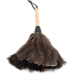 Ostrich Feathers, 13.4 Inch Mini Feather Duster with Wooden Handle