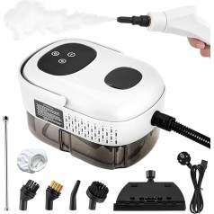 Handheld Steam Cleaner with Digital Display, 2500 W 3.0 Bar Portable Handheld Steam Cleaner with 1100 ml Large Water Tank, High Pressure Steam Cleaner 9 Accessories for Everything Kitchen Furniture