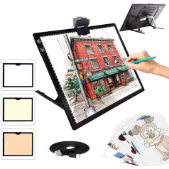 A3 Light Box, Wireless Battery, LED Light Pad with Stand, 6 Adjustable Brightness, Rechargeable, Tracing Light Box Pad for Artists, Drawing, Diamond Painting, Sketching, Animation