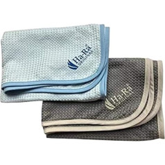 Ha-Ra Hammer Cloth Set of 2 Blue/Anthracite 67 x 50 cm I Microfibre Cleaning Cloth Absorbent I Dries Streak-Free I Wet & Dry I Suitable for Windows and Mirrors I Can Be Used in Kitchen and Bathroom