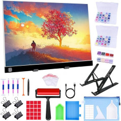 Ratukall LED Light Pad for Diamond Painting, A3 Size, Diamond Art Light Board Kit, Portable Light Box for Tracing with 5D Painting Tool Kit for Full Drill, Diamond Painting Accessories (31x42cm)