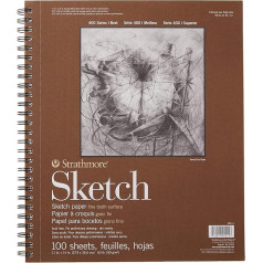 Pro-Art Strathmore Sketch Spiral Paper Pad 11-inch x 14-inch, 100 Sheets