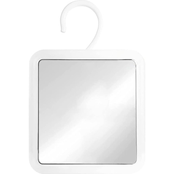 MIRRORVANA Anti-fog Hanging Shower Mirror, Shatterproof Shaving Mirror with 360° Rotating Hook, Bathroom Mirror for Shower, 16 x 16 cm