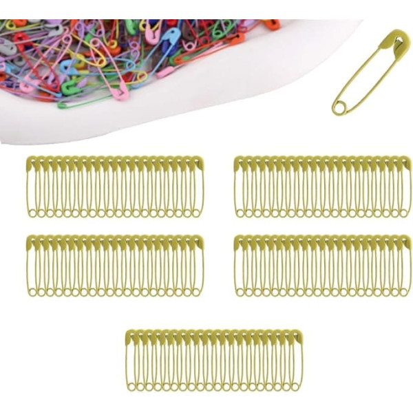 Safety Pins 30mm Safety Pins Metal Safety Pins for DIY Crafts Clothes Sewing Yellow 150pcs