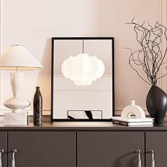 Snowdool Black Wall Mirror 30 x 40 cm Cosmetic Mirror with Rectangular Frame Can Be Hung Horizontal or Vertical Decorative for Bathroom Bedroom Living Room