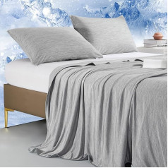 Marchpower Cooling Blanket 229 x 274 cm, Lightweight Summer Blanket with Japanese Arc-Chill Q-Max > 0.5 Cooling Fibres, Absorbs Body Heat, 2-in-1 Double-Sided Children's Blanket, Sofa Blanket, Travel