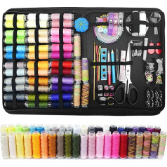 Sewing Set, 230-Piece Sewing Accessories, TOATELU Sewing Set Basic Equipment with 230 Sewing Accessories, Portable Mini Travel Sewing Set Includes Sewing Thread, Needles, Scissors, Buttons, etc.,