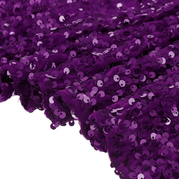 sourcing map Sequin Fabric Purple 100 Yards Length 100 Yards Wide Velvet Fabric Mesh Full Glitter Sequins Sewing for Crafts Clothing Decoration