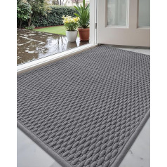 COLOR&GEOMETRY Super Absorbent Doormat Indoor 44 x 75 cm Non-Slip Entrance Door Mat Dirt Trapper Soft Entrance Mat Flat Easy Clean Grey