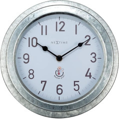 NeXtime 4301GA Wall Clock, Metal, Silver, 22 cm