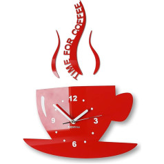 Modern Kitchen Wall Clock, Cup