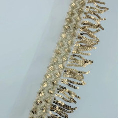 LIUBI 1 Yard Pailletten Quaste Fringe für Nähen in Kleidung dekorative Verzierungen