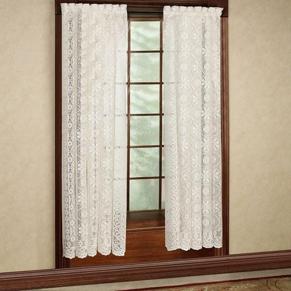 Sweet Home Collection Window Curtain Treatment, Hopewell White, 63