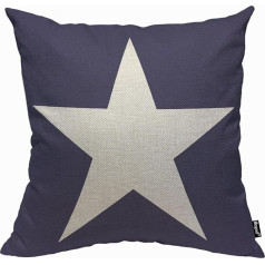 Mugod Blue Star Throw Pillow Covers Abstract USA Star Design on Blue Background Cushion Cover for Men Women Decorative Home Sofa Chair Couch 45x45cm