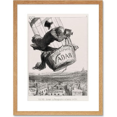 Daumier French Nadar Photography Black Framed Art Print Picture Mount B12X5163, light brown