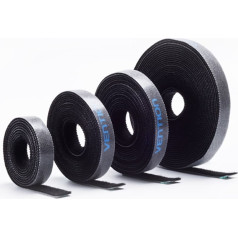 Velcro kabeļu organizators 1m melns