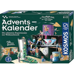 KOSMOS 661083 Experiments Advent Calendar 2024, The Most Beautiful Experiments at Christmas Time, in 5 Minutes, for Children from 8–12 Years, Toy Advent Calendar, Science Advent Calendar