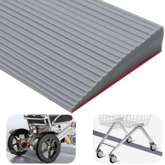 Door Threshold Ramps, 200 x 8 x 2 cm, Threshold Ramp, PVC Wheelchair Ramp, Non-Slip Surface, Rubber Ramp, Threshold Ramp for Wheelchair, Pram, Rollator or e Scooter (Grey, 2)