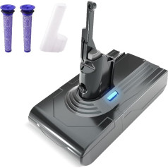 Stanew 21.6 V, 4500 mAh Li-ion Battery Replacement Battery for Dyson V8 SV10 Vacuum Cleaner, Replacement Battery for Dyson Battery V8 Absolute, Fluffy, Animal SV10, with 2 Filters