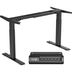 Height-Adjustable Desk Frame with 2 Powerful Motors, Height Adjustable Table Frame, Electric Table Legs with 4 Memory Controls (Black)