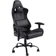 Trust Gaming GXT 708 Resto Gaming Chair, 360° Rotation, Office Chair with Removable Cushion, Height-Adjustable Chair for Computer, Lockable Chair - Black